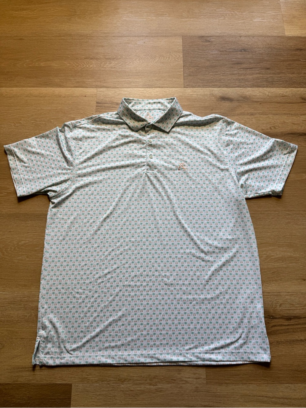 Rhoback Men's Light Blue Micro-Pattern Polo